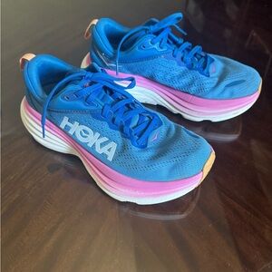 Hoka Women's Athletic Shoes in Blue and Pink